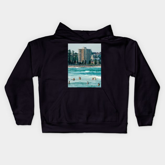 Manly Beach, Sydney, NSW, Australia Kids Hoodie by Upbeat Traveler